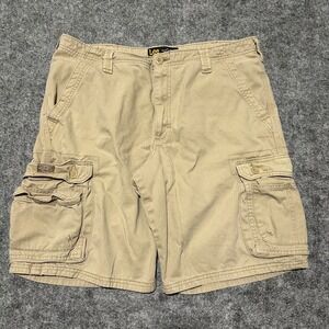 Lee Dungarees Khaki Cargo Shorts Tan Baggy Fit Mens Size 36
